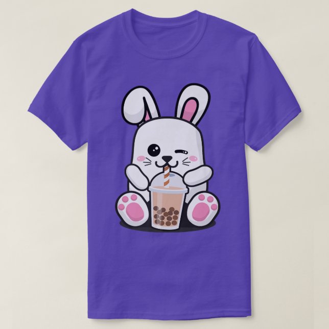Bunny Boba Tea Funny Rabbit Trinkblase Tee No (Design vorne)