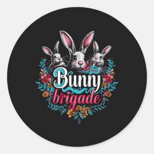 Bunny Brigade Holiday Oster Funny Graphic T-Shirts Runder Aufkleber