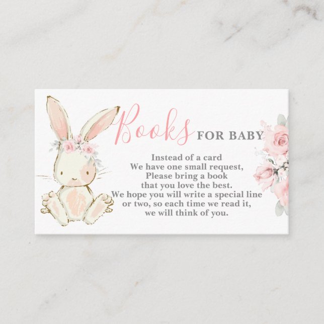Bunny Bring ein Buch für Girl Card Begleitkarte (Vorderseite)