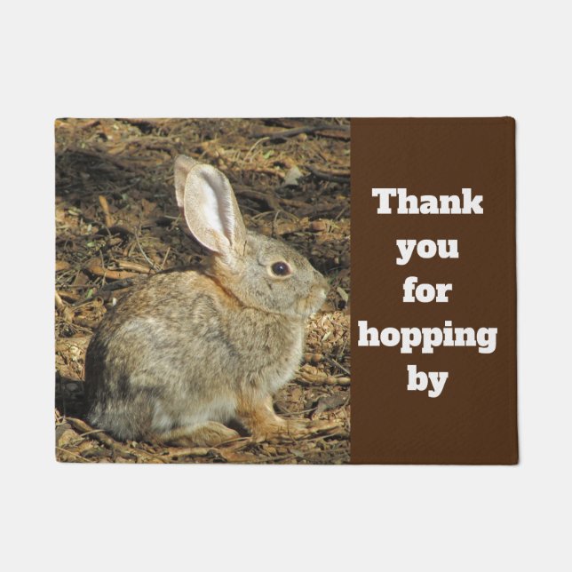 Bunny Brown Desert Animal Foto Gast Willkommen Fußmatte (Vorderseite)