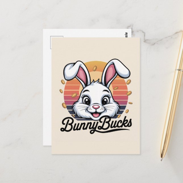 Bunny Bucks Postkarte (Vorderseite/Rückseite Beispiel)