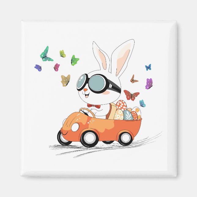 Bunny Carrot Hopping Ride Magnet (Vorne)