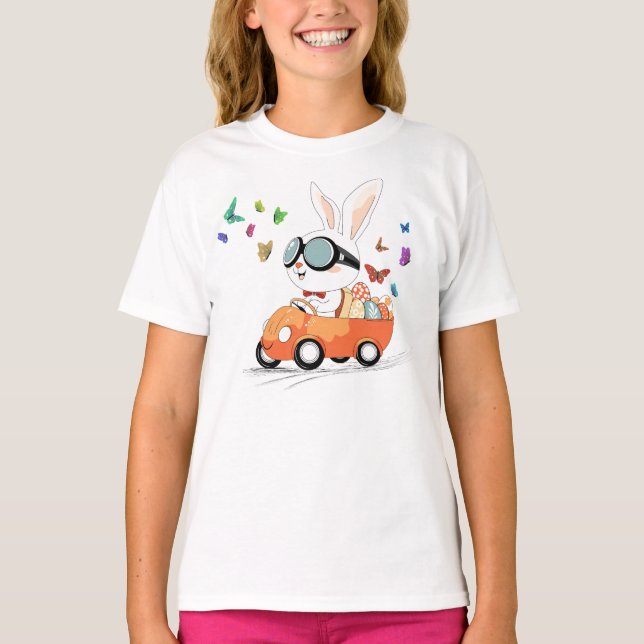 Bunny Carrot Hopping Ride T-Shirt (Vorderseite)