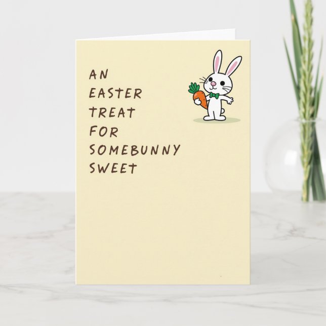 Bunny Carrot Treat Easter Card Karte (Vorderseite)