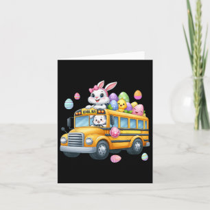 Bunny Carry Ostereier Korb auf Schulbus Hu Karte