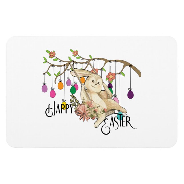 Bunny Celebrates Magnet (Horizontal)
