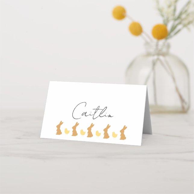 Bunny & Chick Place Cards Platzkarte (Vorderseite)