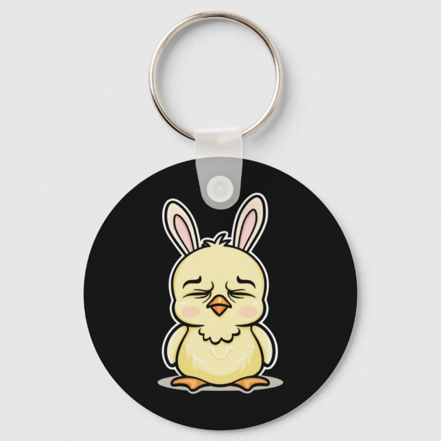 Bunny Chick Sticker1 Schlüsselanhänger (Vorderseite)