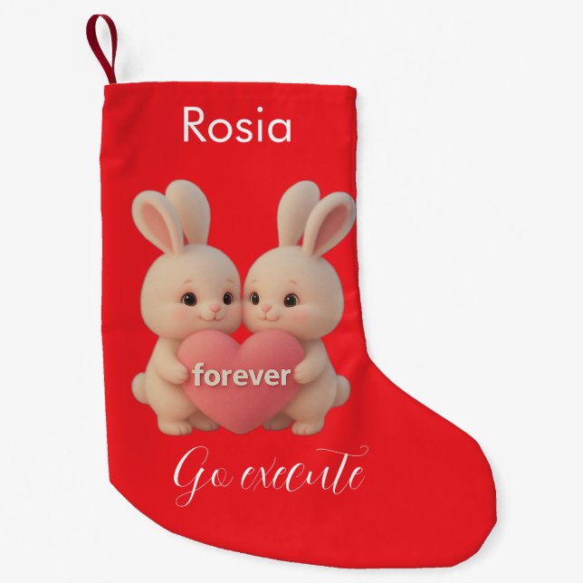 Bunny Christmas Stocking – Personal Holiday Ch arm Kleiner Weihnachtsstrumpf (Vorderseite)
