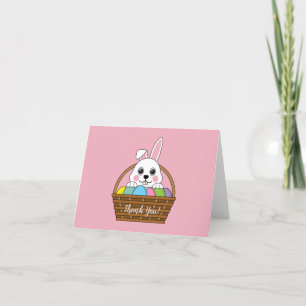 Bunny Colorful OsterEggHunt Basket Personalisier Dankeskarte