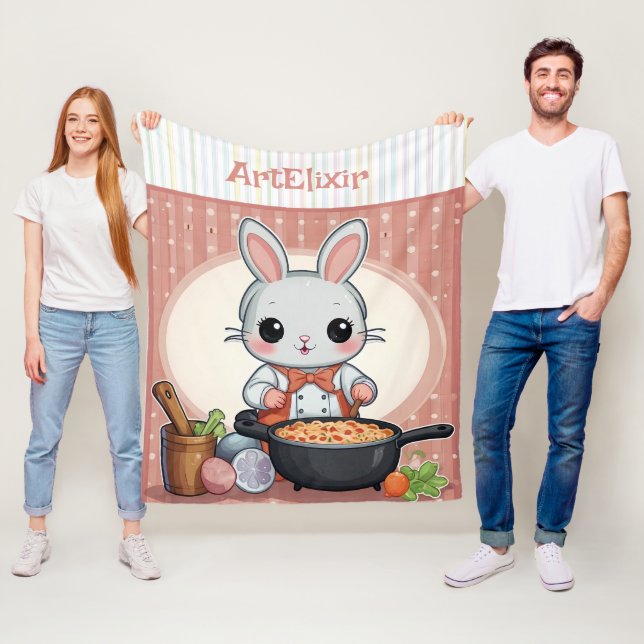 Bunny Cooking Print Fleecedecke (Beispiel)