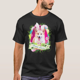 Bunny Corgi Hund Frohen Ostertag Eierjagd Liebensw T-Shirt