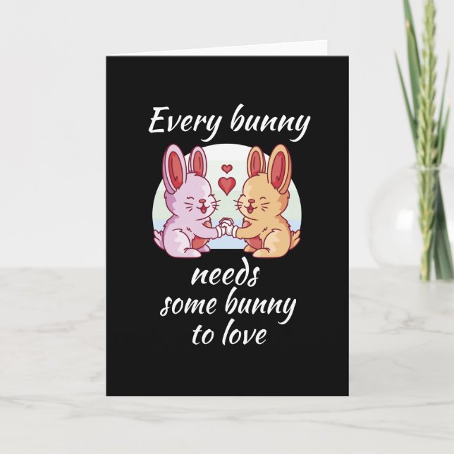 Bunny Couple Liebe Herzlich Willkommen Karte (Vorderseite)