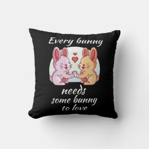 Bunny Couple Liebe Herzlich Willkommen Kissen