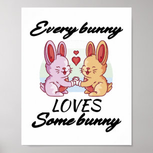 Bunny Couple Liebe Herzlich willkommen Poster
