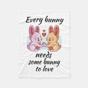 Bunny Couple Love Heart Easter Lovers Fleecedecke