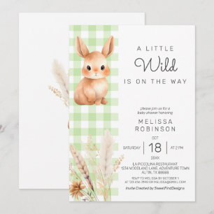 Bunny Cube Fall Forest Pampas Baby Dusche Einladung