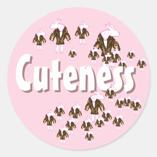Bunny Cuteness Overload  Classic Round Sticker (Vorderseite)