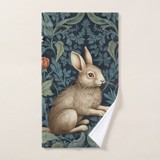 Bunny dans la forêt Art nouveau (Serviette à main)
