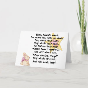 Bunny de Pâques Funny Carte de vacances de Pâques