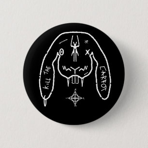 Bunny des Untergangs Lustiger seltsamer Hase Button