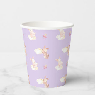 Bunny Dreams Lila Baby Dusche Pappbecher