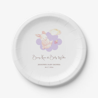 Bunny Dreams Lila Baby Dusche Pappteller