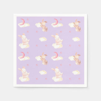 Bunny Dreams Lila Baby Dusche Serviette