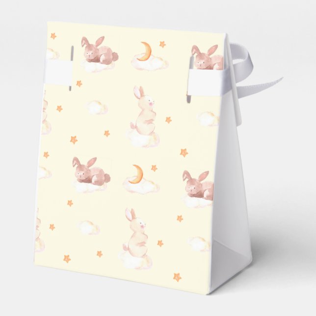 Bunny Dreams Neutral Baby Dusche Geschenkschachtel (Rückseite)
