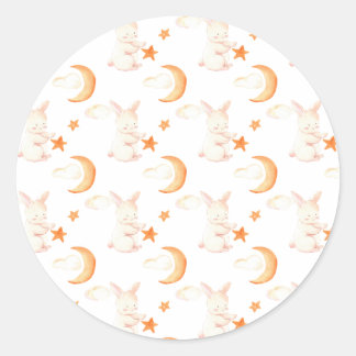 Bunny Dreams Neutral Baby Dusche Runder Aufkleber