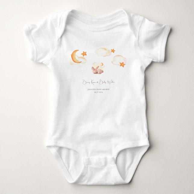 Bunny Dreams Neutral Baby Dusche Strampler (Vorderseite)