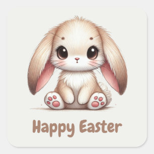 Bunny Eared Wonder Quadratischer Aufkleber