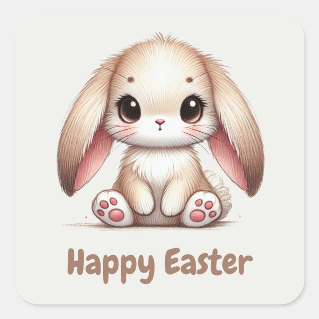 Bunny Eared Wonder Quadratischer Aufkleber (Vorderseite)