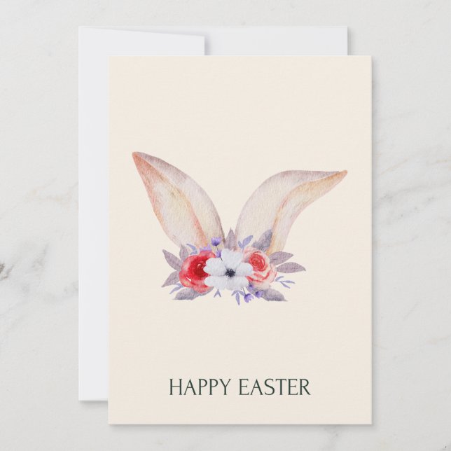 Bunny Ears Easter Party Invitation (Devant)