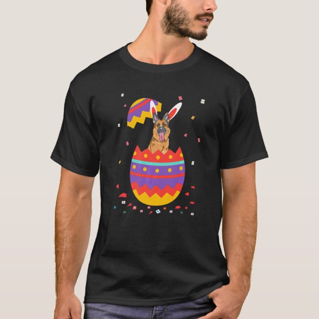Bunny Ears Eggs Costume Cute Easter Day German She T-Shirt (Vorderseite)