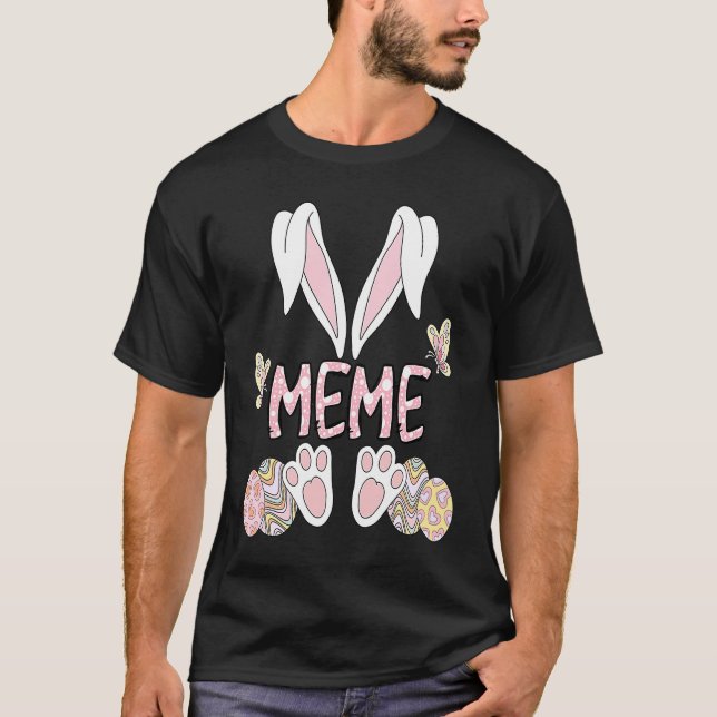Bunny Ears Meme Easter Day  Meme Bunny Family Matc T-Shirt (Vorderseite)