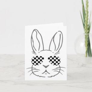 Bunny Ears Retro Sungles Funny Osterrennen Auto Ca Karte