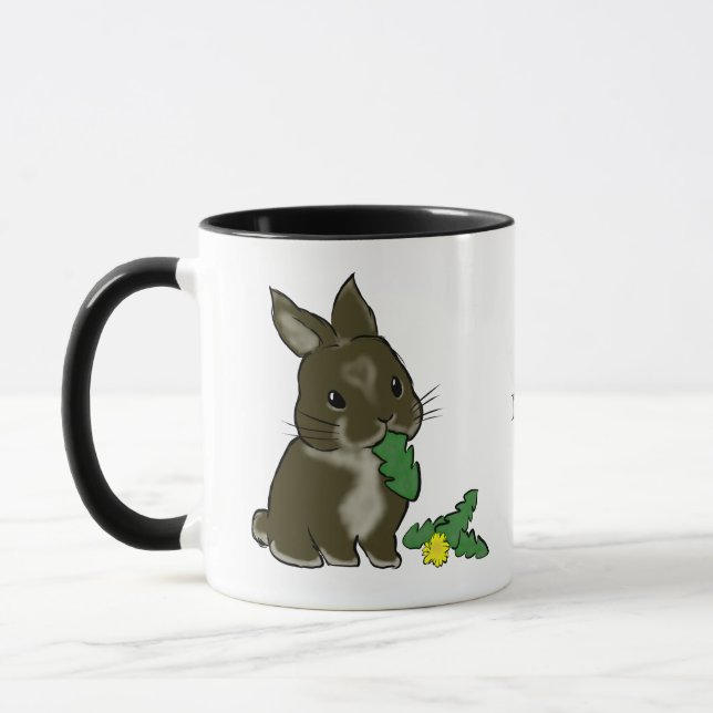Bunny eating dandelion  tasse (Links)