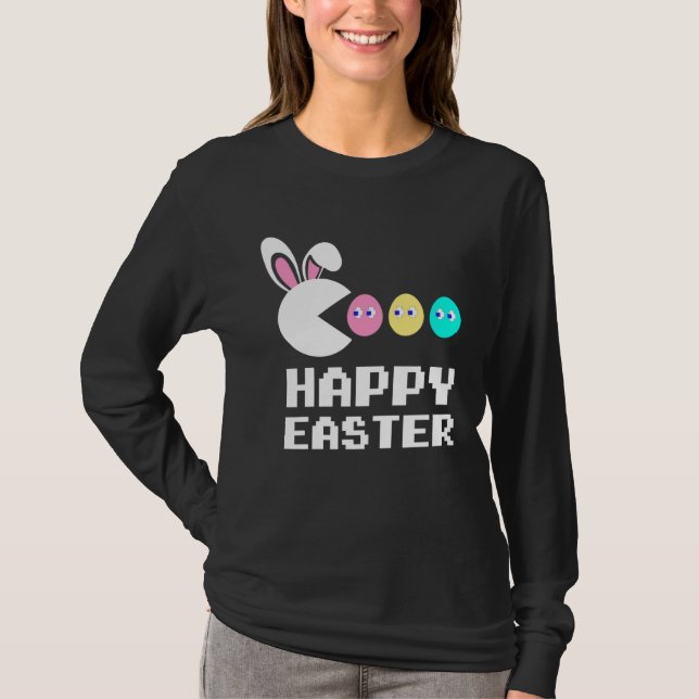 Bunny Egg Hunting Happy Easter Day For Kids Girls  T-Shirt (Vorderseite)