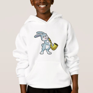 Bunny en musique avec saxophone