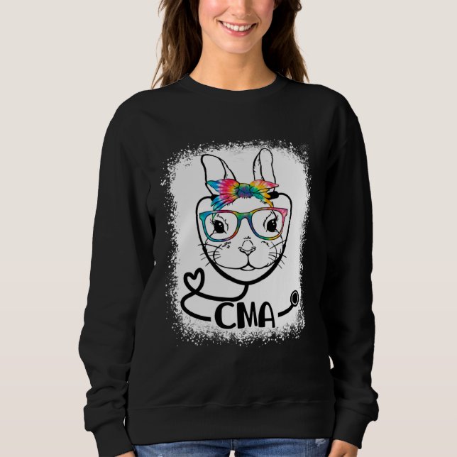 Bunny Face Cma Glasses Nurse Easter Day Sweatshirt (Vorderseite)