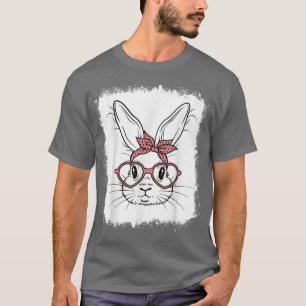 Bunny Face gebleicht mit Herzbrille & Bandana E T-Shirt