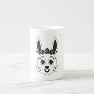 Bunny Face Girl-32885 Prozellantasse