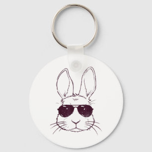 Bunny Face Rabbit Sungles Beach Sommerurlaub Ea Schlüsselanhänger