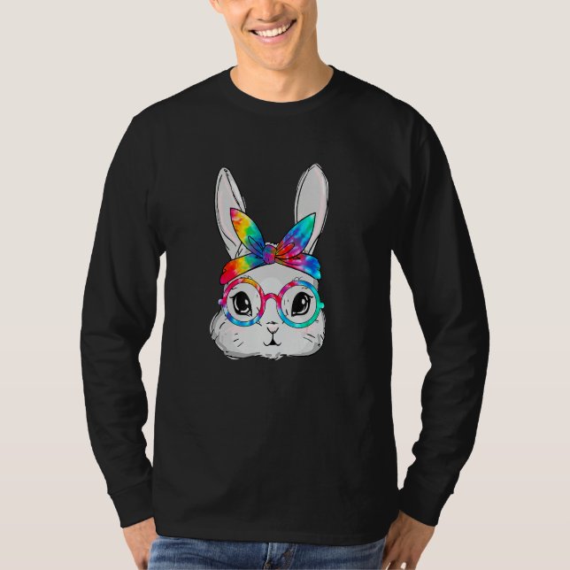 Bunny Face Sonnenbrille Gefärbte Krawatte Brille H T-Shirt (Vorderseite)