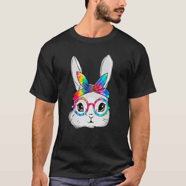 Bunny Face Sonnenbrille Gefärbte Krawatte Brille H T-Shirt (Vorderseite)