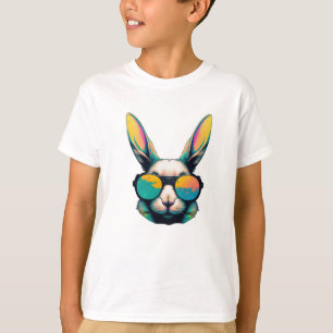 Bunny farbenfrohe Gesichter mit Sonnenbrille für M T-Shirt