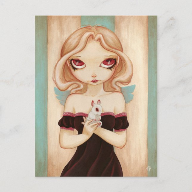 Bunny - fée albino lapin carte postale (Devant)