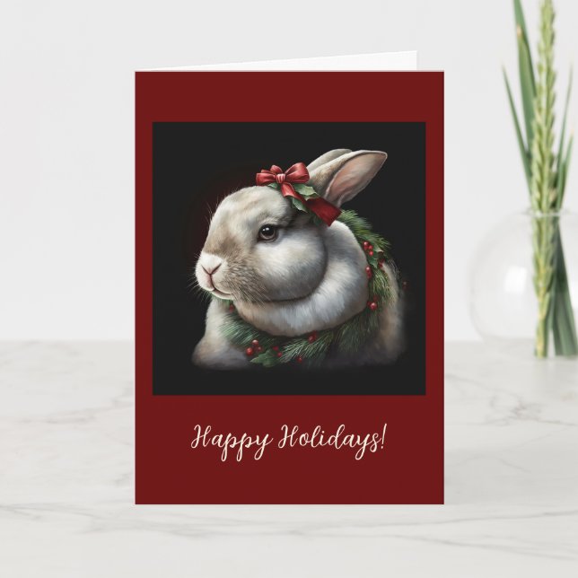 Bunny Festif Plié Vacances / Carte de Noël (Devant)