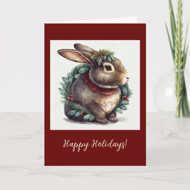 Bunny Festif Plié Vacances / Carte de Noël (Devant)